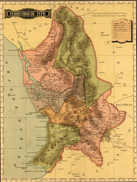 Terrirotrio de Tepic 1844 Poster Print showcasing historical art.
