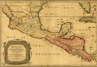 Mexicque, ou Nouvelle Espagne map poster print featuring Yucatan and Panama regions.