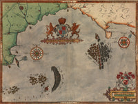Spanish Expeditions to Invade England Poster Print depicting the 1588 invasion attempt.