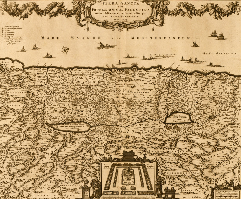 Terra Sancta sive Promissionis Historical Map Poster Print