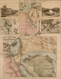 Detailed historical map of Egypt, Arabia Petraea, and Southeastern Turkey poster print.