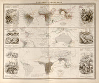 The Physical Atlas Poster Print depicting maps of natural phenomena.