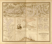 The Physical Atlas poster print illustrating geographical distribution of natural phenomena.