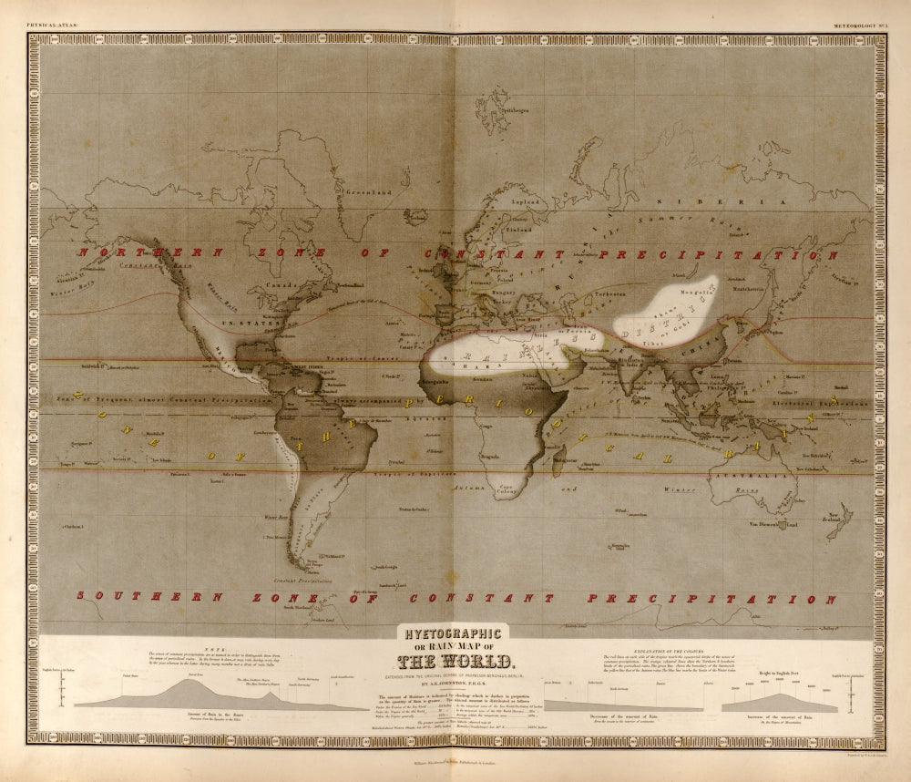 The Physical Atlas Geographical Distribution Maps Poster Print