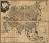 Asia and Its Islands Map Poster Print showcasing detailed cartography.