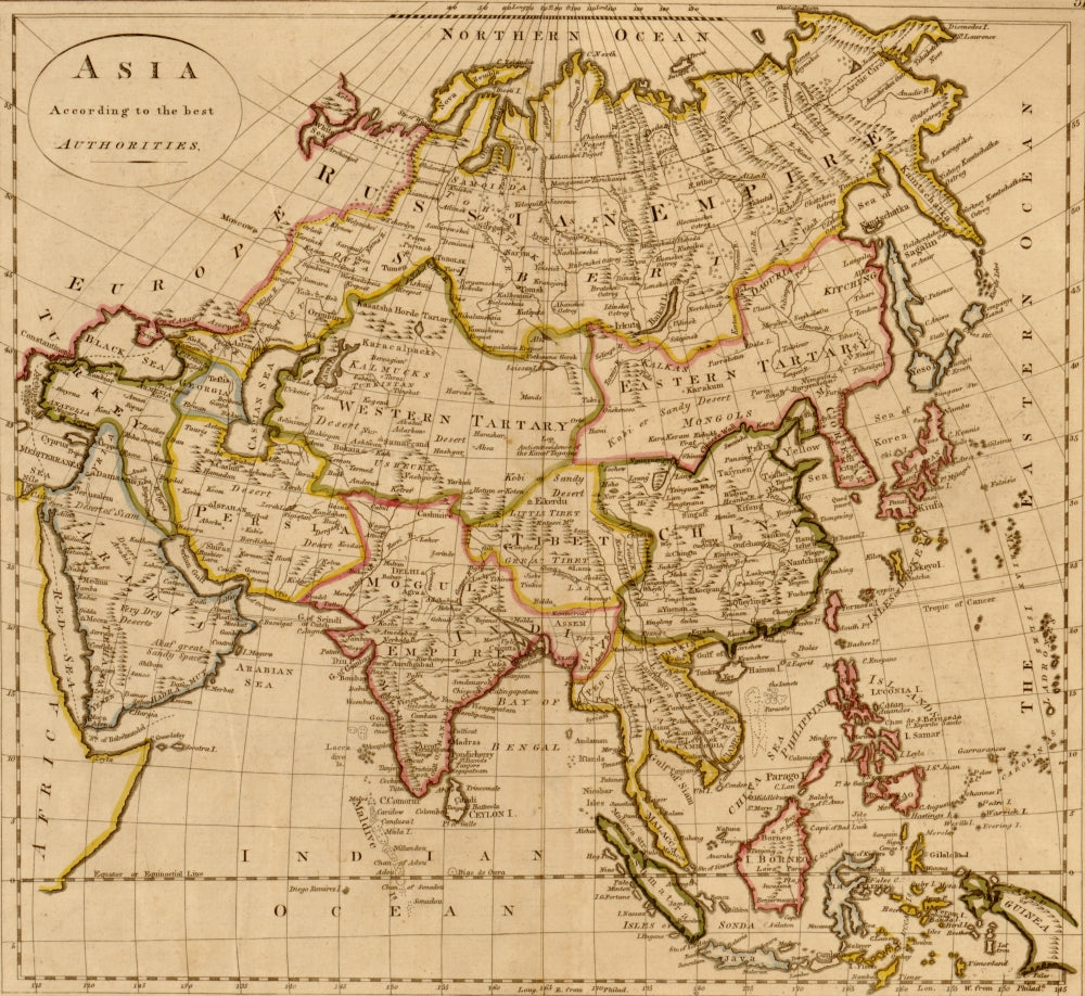 Asia 1814 Art Poster Print showcasing Asian landscapes and culture.