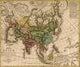 Asia Map Poster Print showcasing detailed geographical features