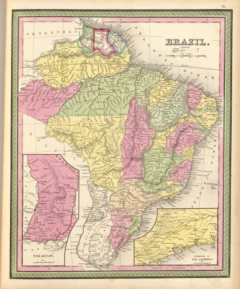 Brazil 1840 Poster Print showcasing vintage artwork