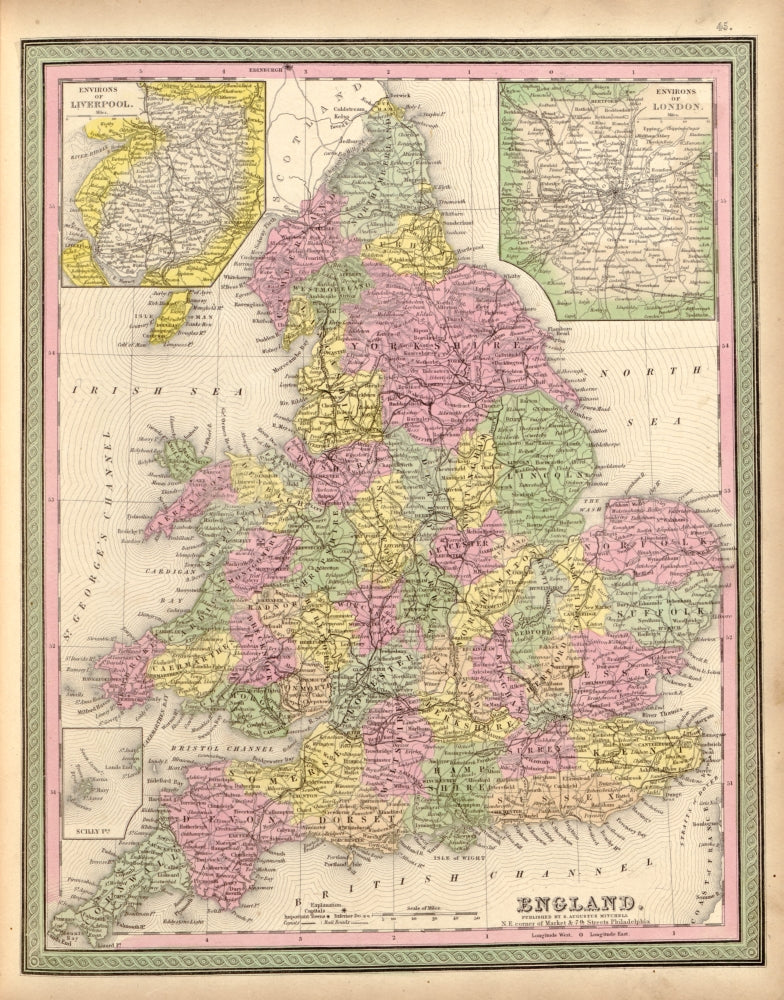 England 1849 Poster Print on premium heavy stock paper.