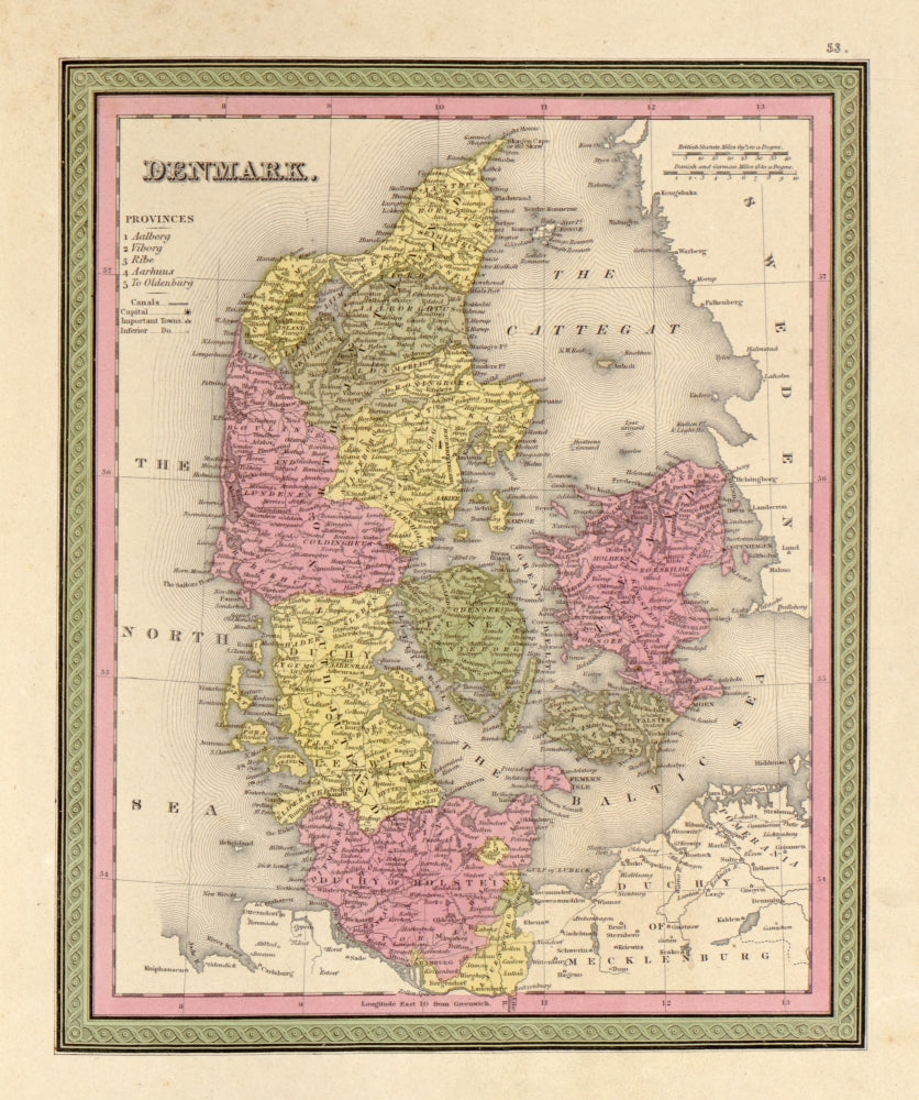 Denmark 1849 Historical Poster Print showcasing Danish culture.