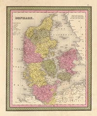 Denmark 1849 Historical Poster Print showcasing Danish culture.