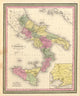 Naples & the Two Sicilies vintage poster print from 1849, showcasing historical Italian scenery.