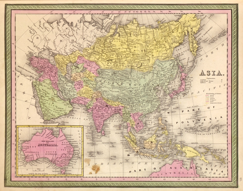 Asia 1849 Poster Print showcasing vintage art and intricate details.