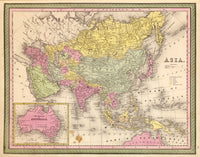 Asia 1849 Poster Print showcasing vintage art and intricate details.