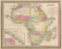 Africa 1849 Poster Print - Vintage Map Artwork
