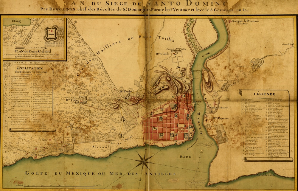 Siege of Santo Domingo - 1895 Poster Print showcasing historical artwork.