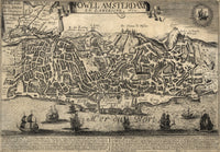 New Amsterdam in the Americas - 1672 Poster Print showcasing historical significance.