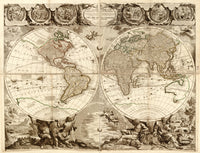 Le Globe Terrestre en Deux Plans-Hémisphères Poster Print