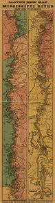 Mississippi River Map Poster Print from Cairo to Mouth with Forts