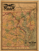 Seat of War map poster print showing surrounding country and military posts