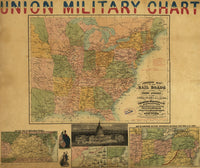 Eastern United States and Canada map poster print showcasing drainage and state boundaries.