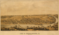 Fredericksburg Aerial View 1863 Poster Print showcasing historical detail.