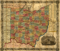 Drainage and Railroads Historical Map Poster Print showcasing America's infrastructure.