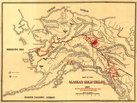 Alaskan Gold Fields 1897 poster print showcasing the gold rush era.