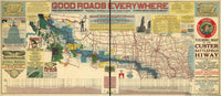 Custer Battlefield Highway scenic map poster print showcasing stunning landscapes.