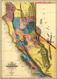 California Gold Fields - 1851 Poster Print showcasing vibrant historical landscape