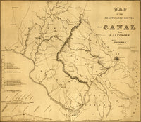 Practicable Routes of a Canal from Baltimore to the Potomac - 1838 Poster Print