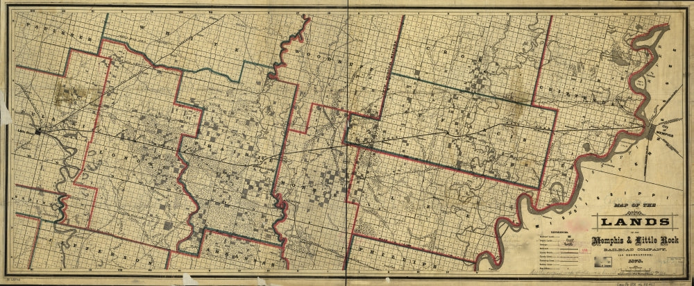 Lands of the Memphis & Little Rock Railroad Company 1878 Poster Print