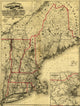1860 New England map poster print featuring Maine, New Hampshire, Vermont, Massachusetts, Rhode Island, Connecticut, and Lower Canada.