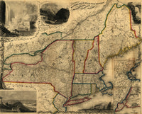 1850 Railroad, Steamboat & Stage Route Map of New England and Canada Poster Print