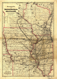 Rockford, Rock Island, & Saint Louis R.R 1868 Poster Print showcasing vintage railway art.