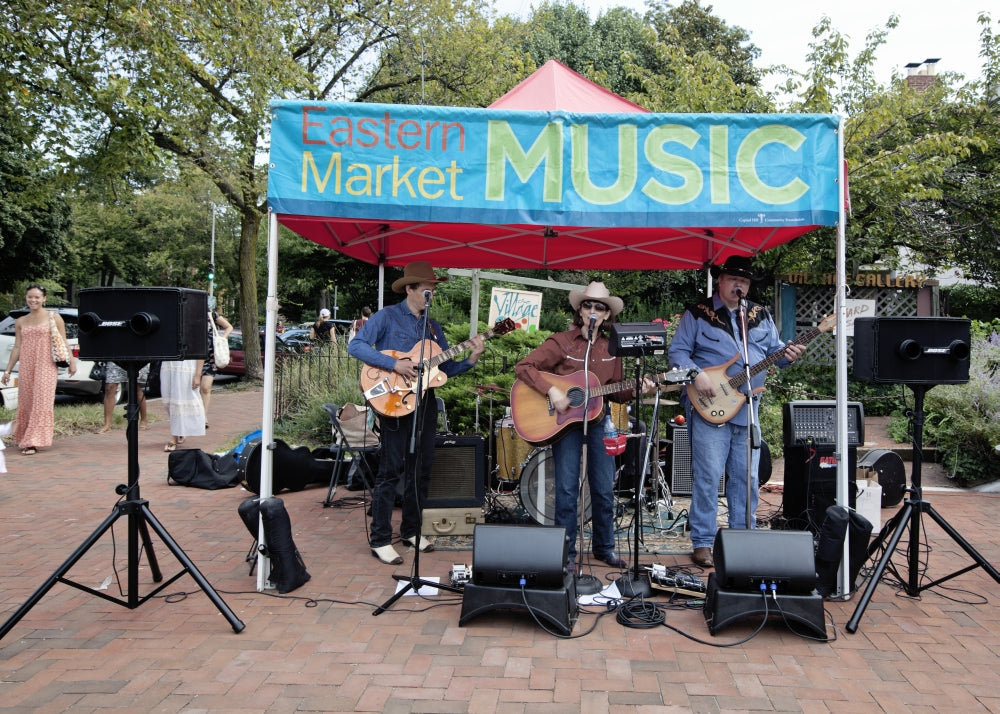 Country & Western Music Performers Singing in an Open Air Market Poster Print