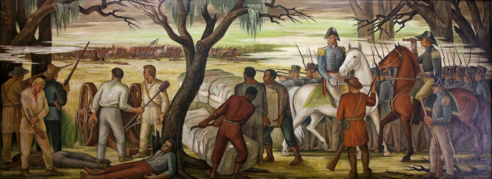 Andrew Jackson at the Battle of New Orleans mural by Ethel Magafan poster print