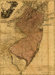 Province of New Jersey Map Poster Print showcasing East and West Jerseys