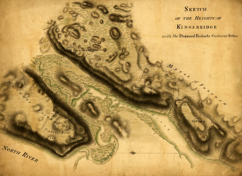Sketch of the Heights of Kingsbridge Fort Independence Poster Print