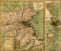 The Seat of War in New England historical poster print showcasing Revolutionary War events.