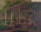 Family Relaxing on a Porch in the Country Poster Print