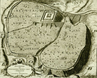 Antique Map of Jerusalem Black & White Poster Print