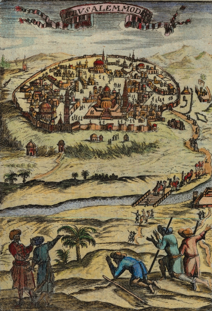 Antique Map of Jerusalem Poster Print showcasing intricate details