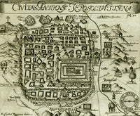 Antique Map of Jerusalem Black and White Poster Print