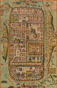 Antique Map of Jerusalem color poster print showcasing historical details.
