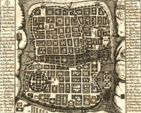 Antique Map of Jerusalem in sepia tones poster print
