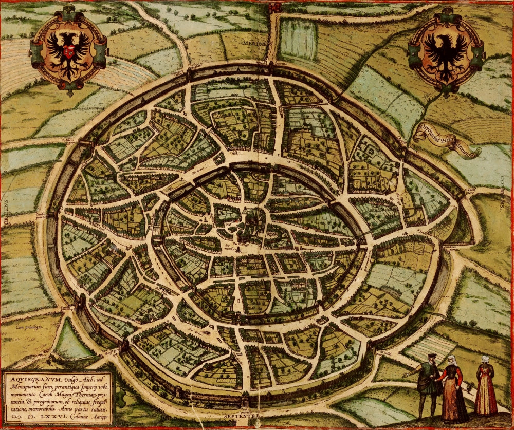 Antique Map of Jerusalem Latin Poster Print showcasing intricate details.