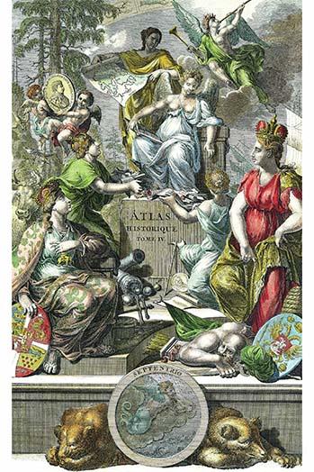 Atlas Historique Maps Poster Print showcasing detailed historical cartography.