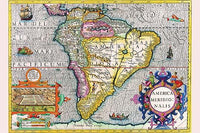 Hondius Engraving Poster Print by Jodocus Hondius, showcasing intricate historical cartography.