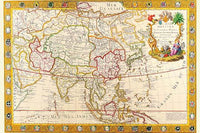 Guillaume Danet Decorative Map of America Poster Print
